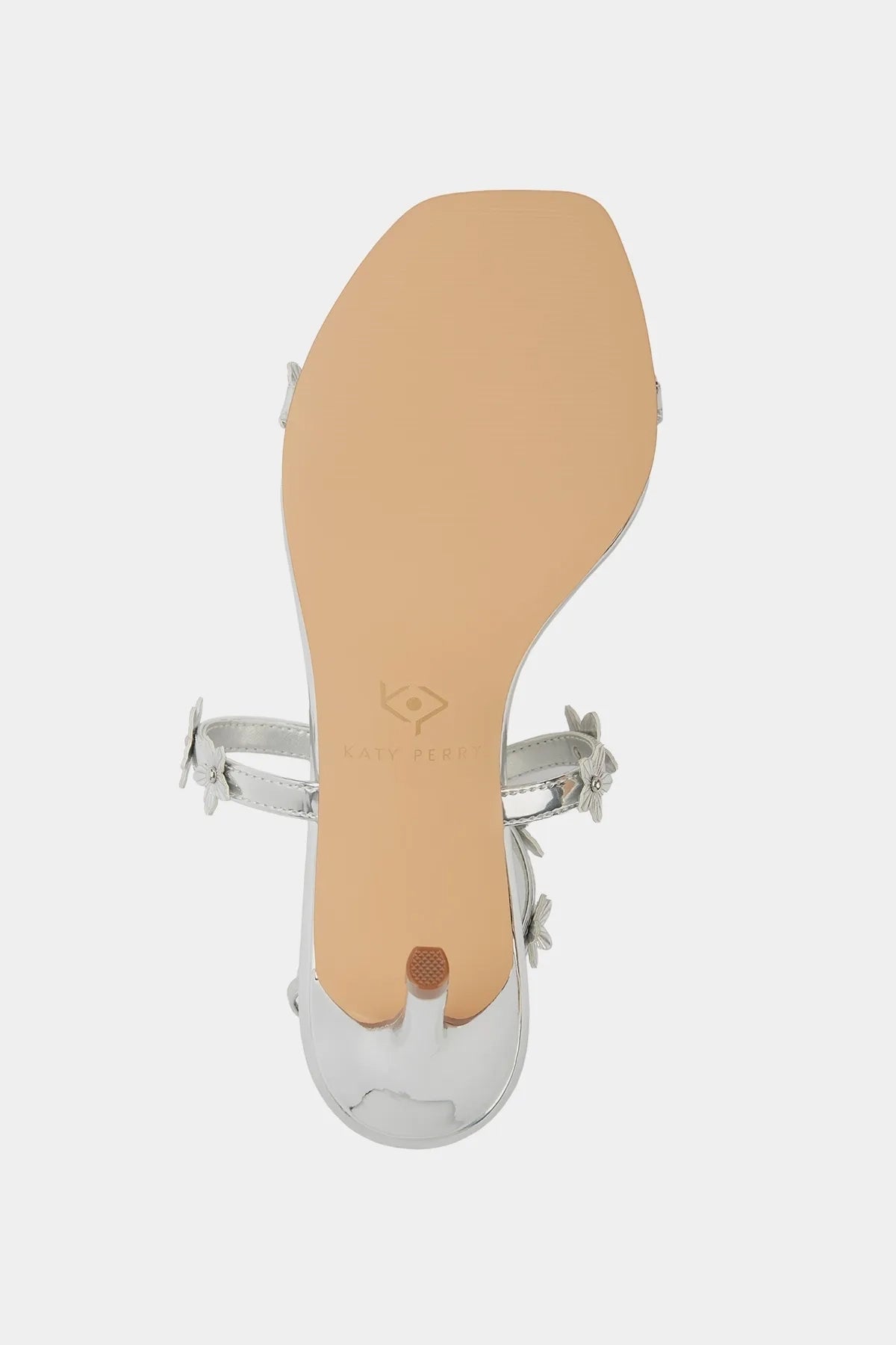 The Analia Kadın Metalik Gümüş Çiçekli Sandalet