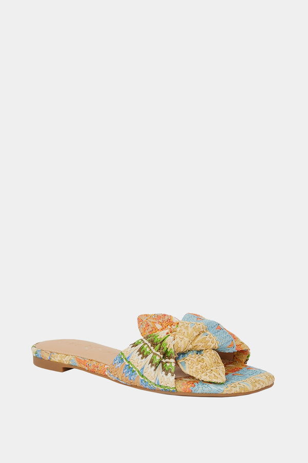 The Halie Bow Kadın Naturel Multi Fiyonklu Terlik