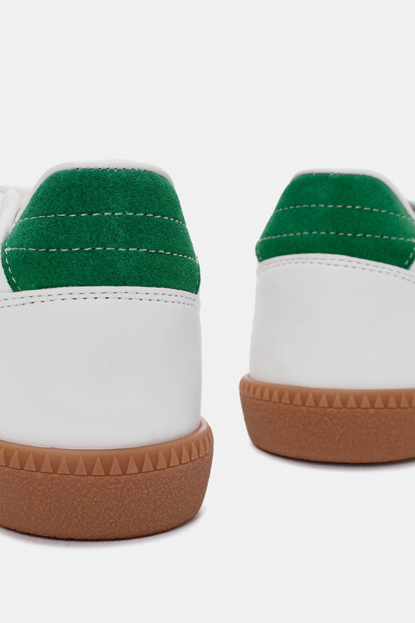 Celtic Kadın Beyaz-Yeşil Deri Sneaker