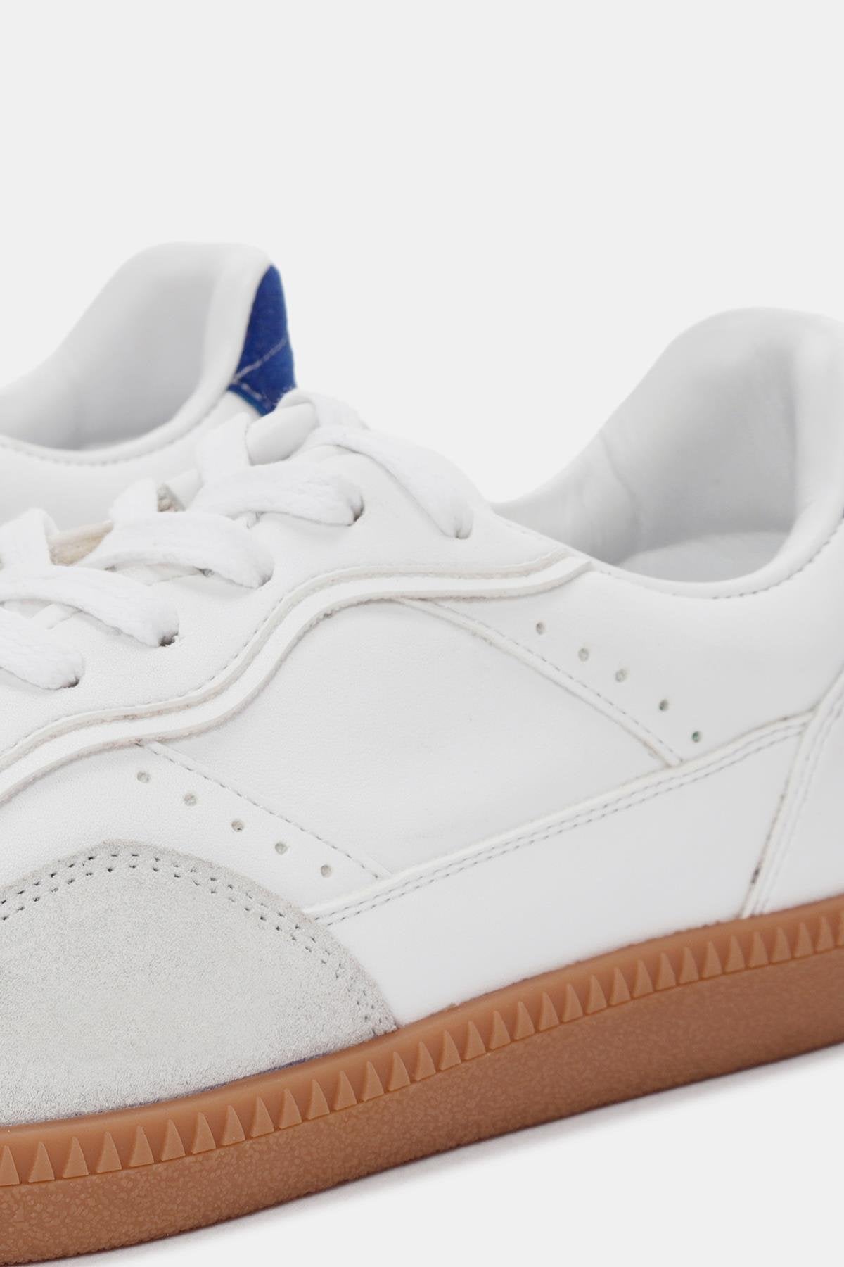 Celtic Kadın Beyaz-Mavi Gerçek Deri Sneaker