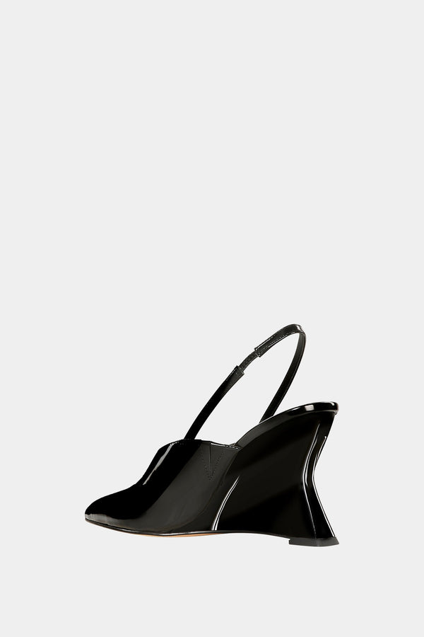 The Trendygurl Slingback Wedge Kadın Siyah Dolgu Topuk Sandalet