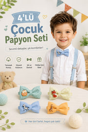 Safari Dostları 4'lü Çocuk Papyon Seti 🦒