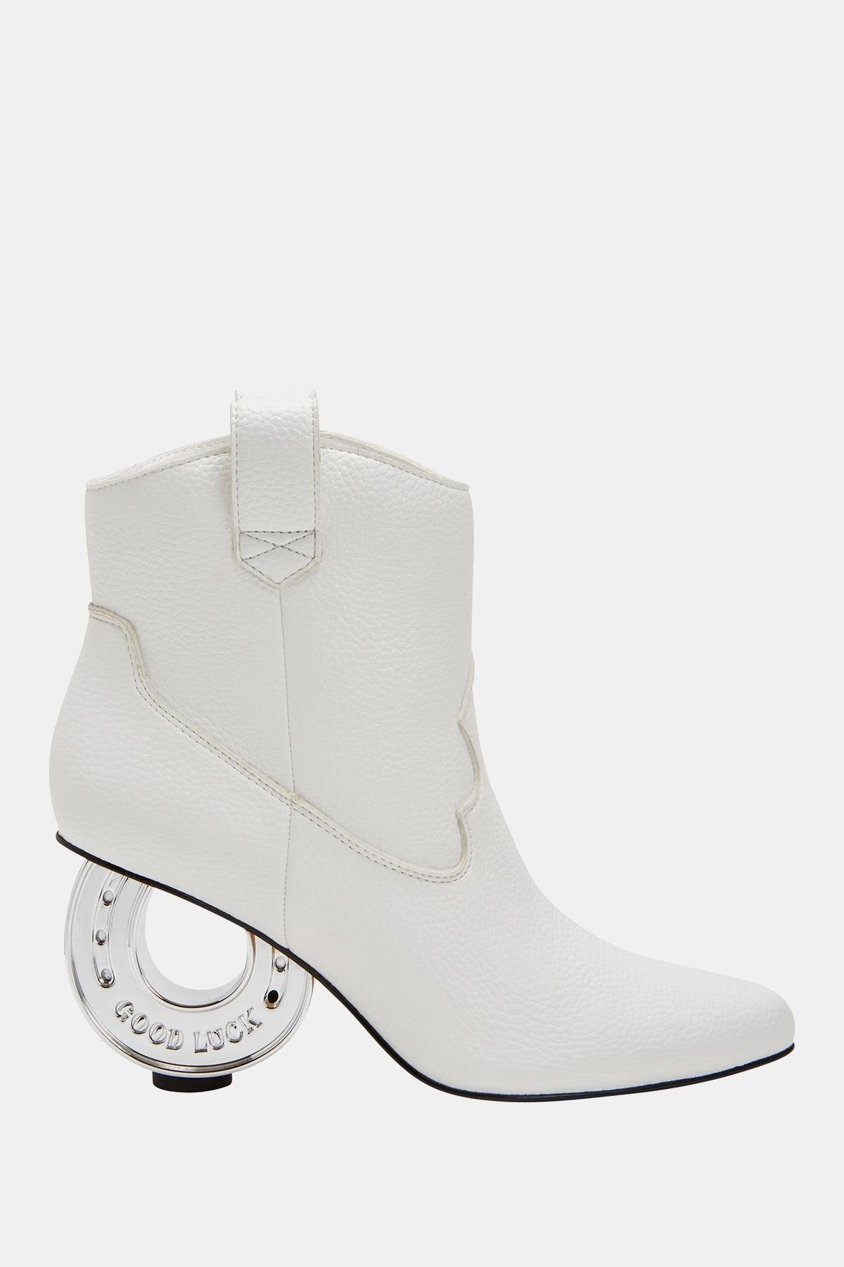 The Horshoee Kadın Beyaz Şans Nalı Topuklu Bot