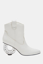 The Horshoee Kadın Beyaz Şans Nalı Topuklu Bot