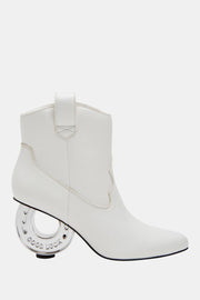 The Horshoee Kadın Beyaz Şans Nalı Topuklu Bot