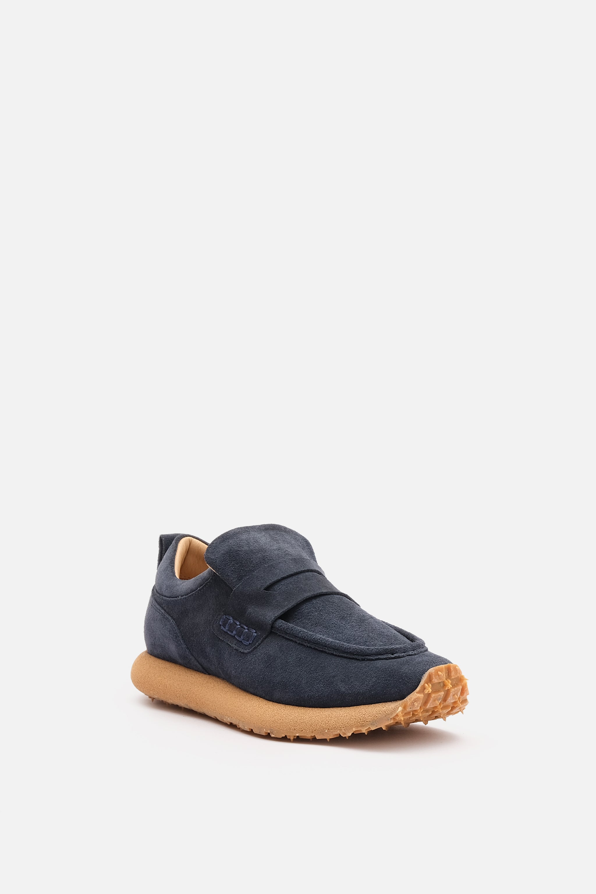 Troy Gerçek Deri Kadın Gündelik Süet Lacivert Sneaker