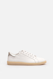 Mars Beyaz Unisex Hakiki Deri Silver Detaylı Sneaker