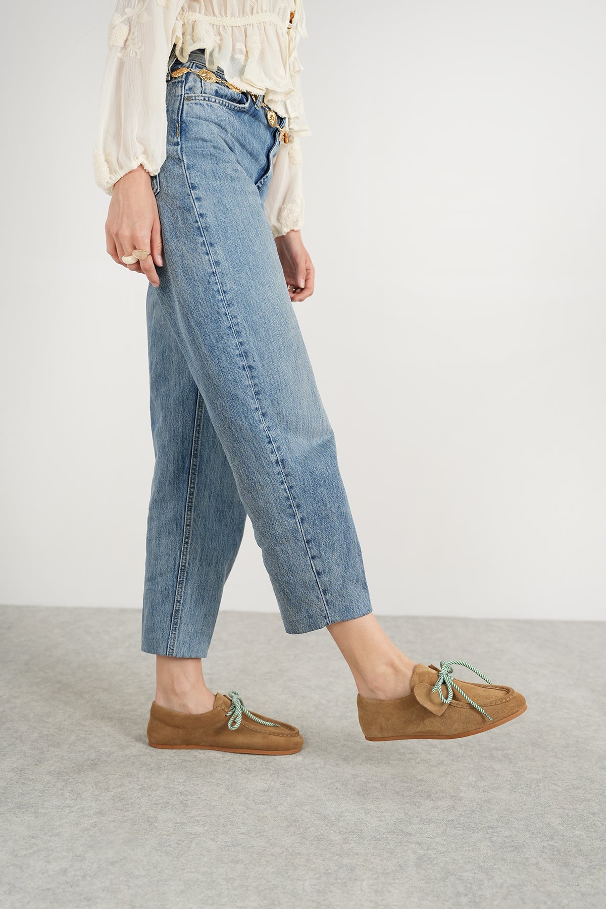 Misty Lace Up Hakiki Deri Barefoot Makosen
