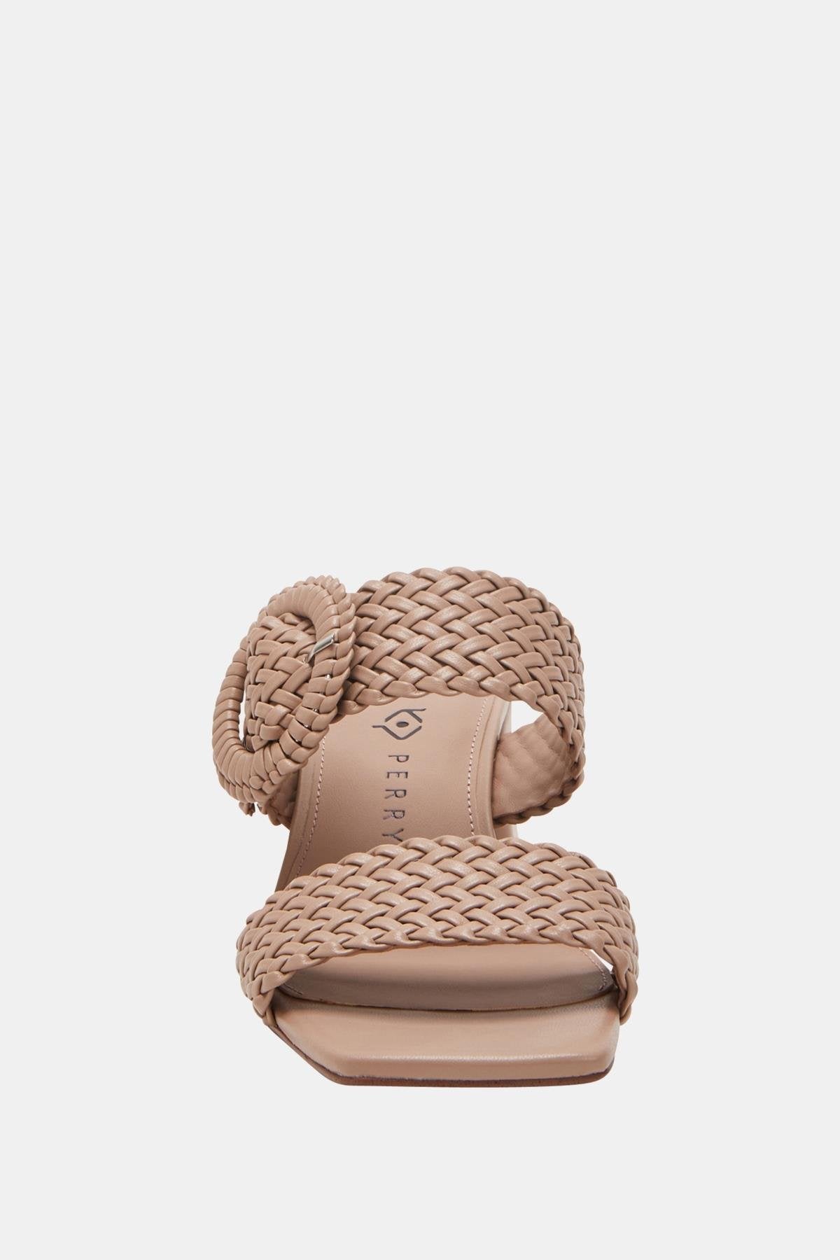 The Gemm Woven Kadın Kahverengi Topuklu Terlik