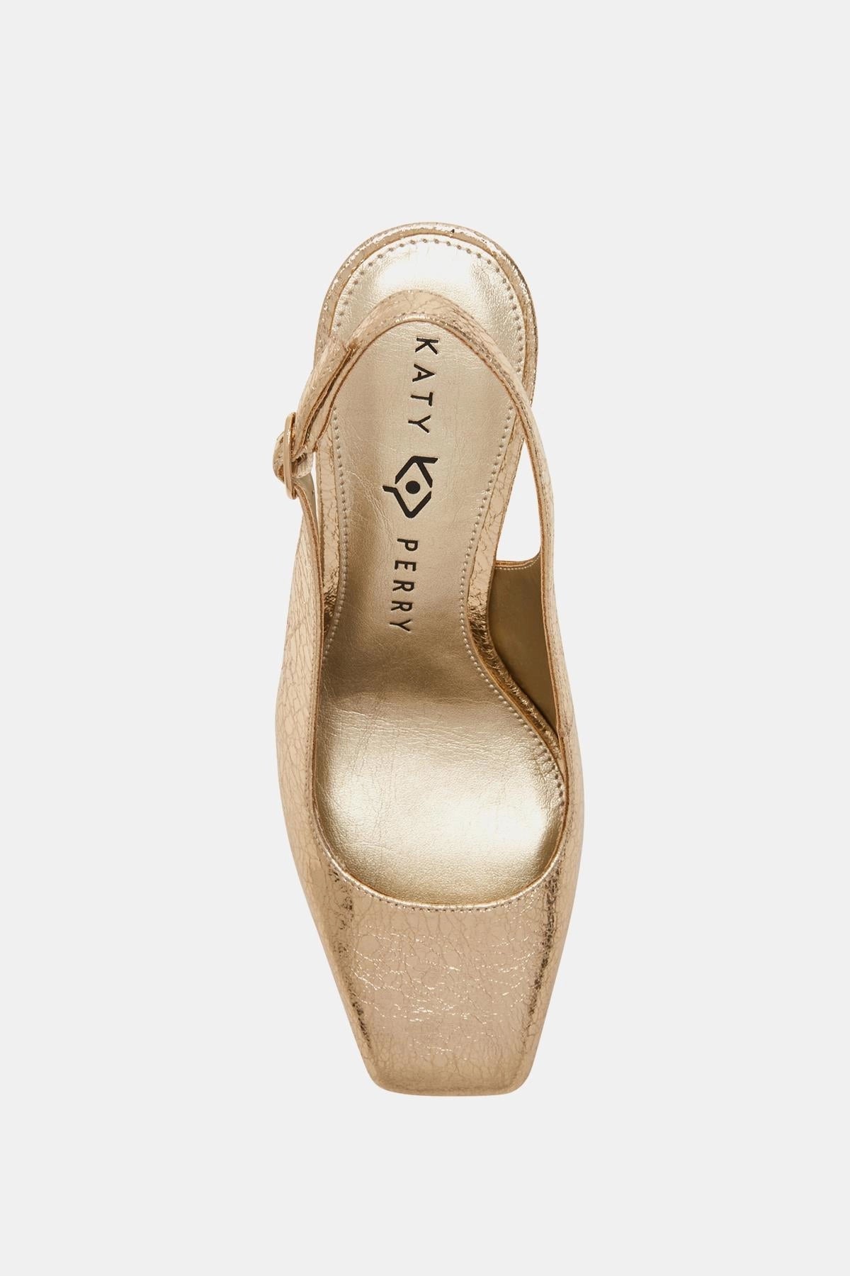 The Square Sling Kadın Altın Topuklu Ayakkabı