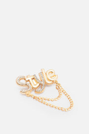 Style Yazılı Gold Zincirli Ayakkabı Aksesuarı