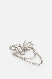 Style Yazılı Silver Zincirli Ayakkabı Aksesuarı