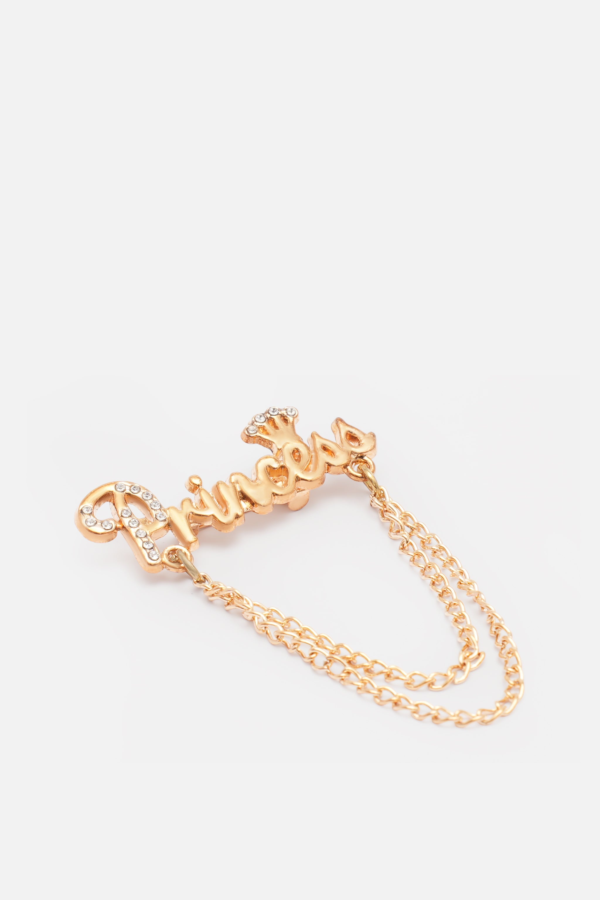 PRINCESS Yazılı Gold Zincirli Ayakkabı Aksesuarı