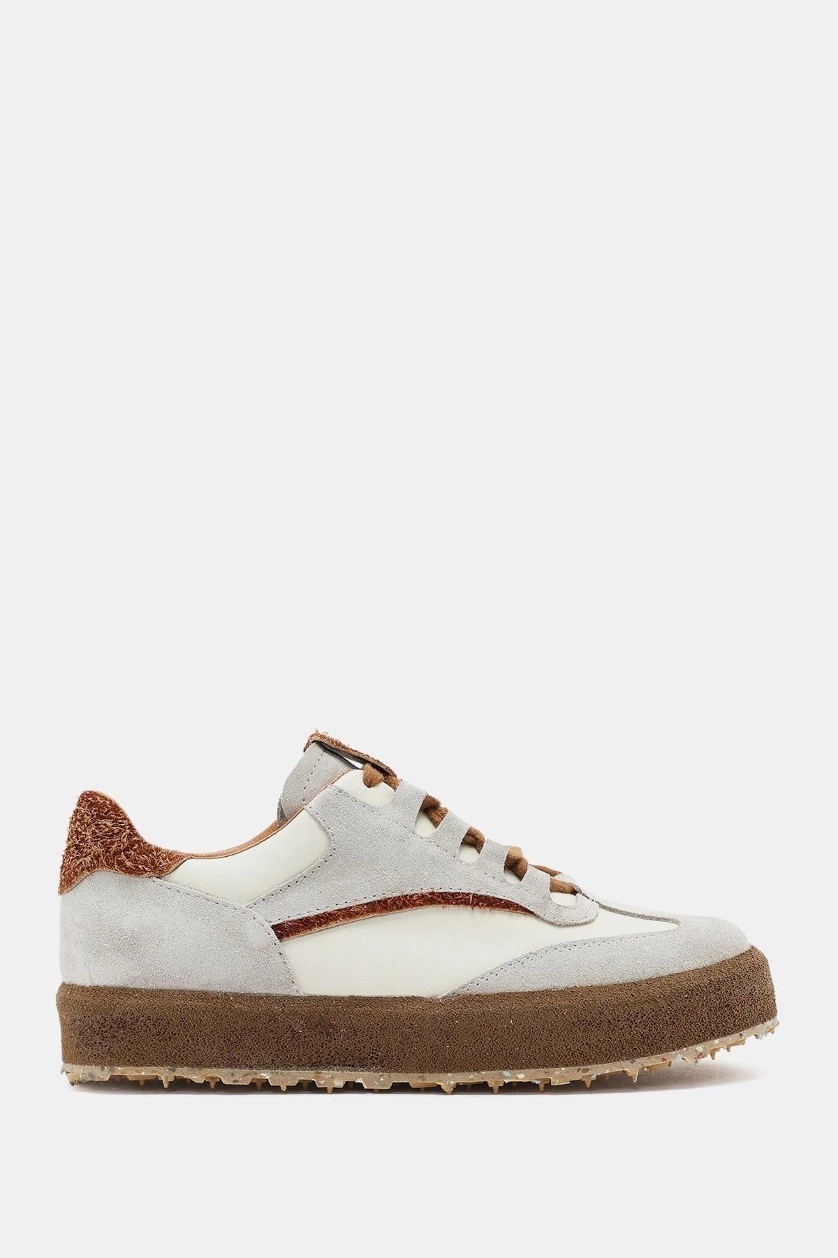 Rayn Kadın Bej Taba Gerçek Deri Sneaker