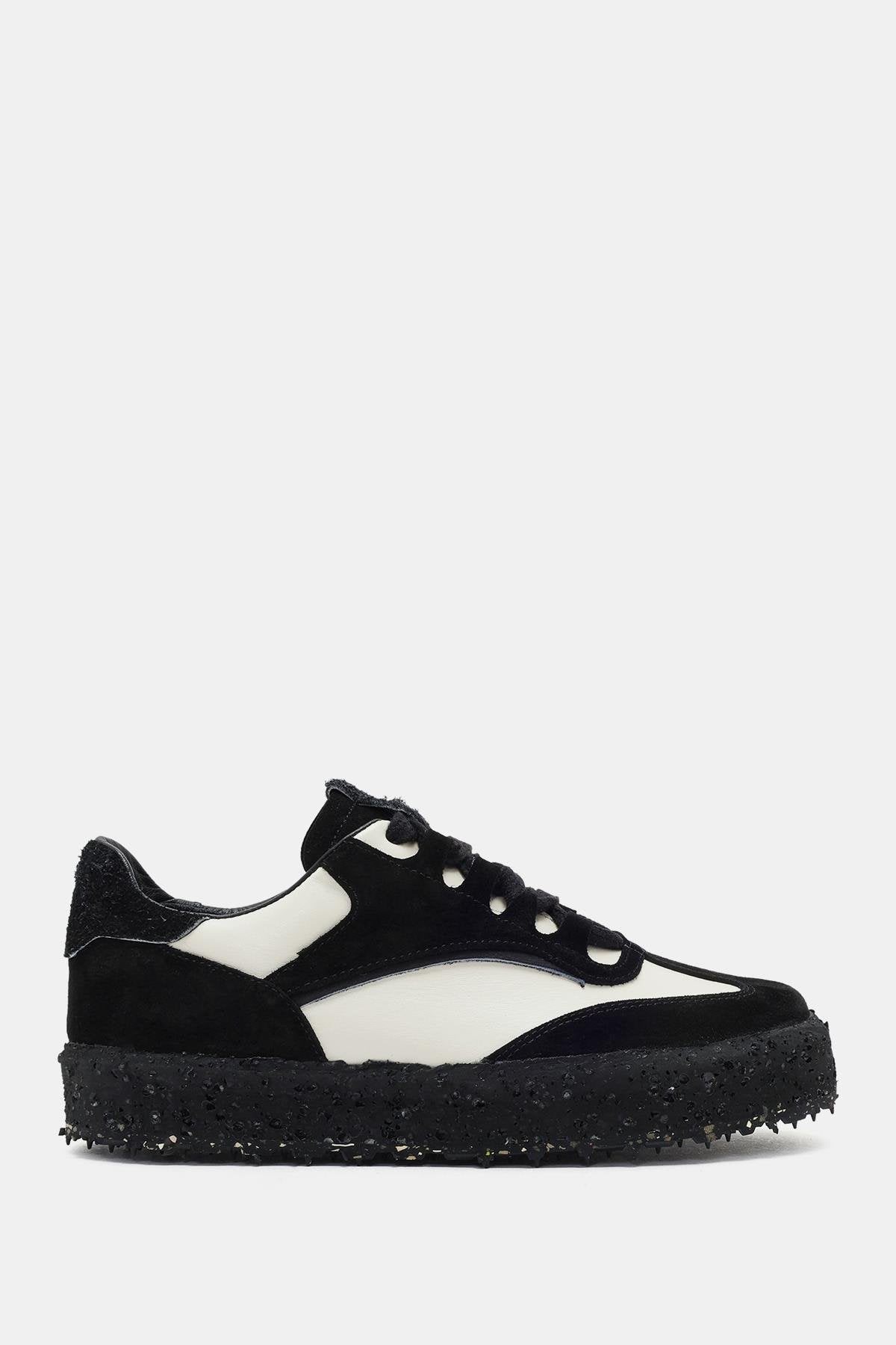 Rayn Kadın Siyah Beyaz Gerçek Deri Sneaker