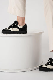 Rayn Kadın Siyah Beyaz Gerçek Deri Sneaker