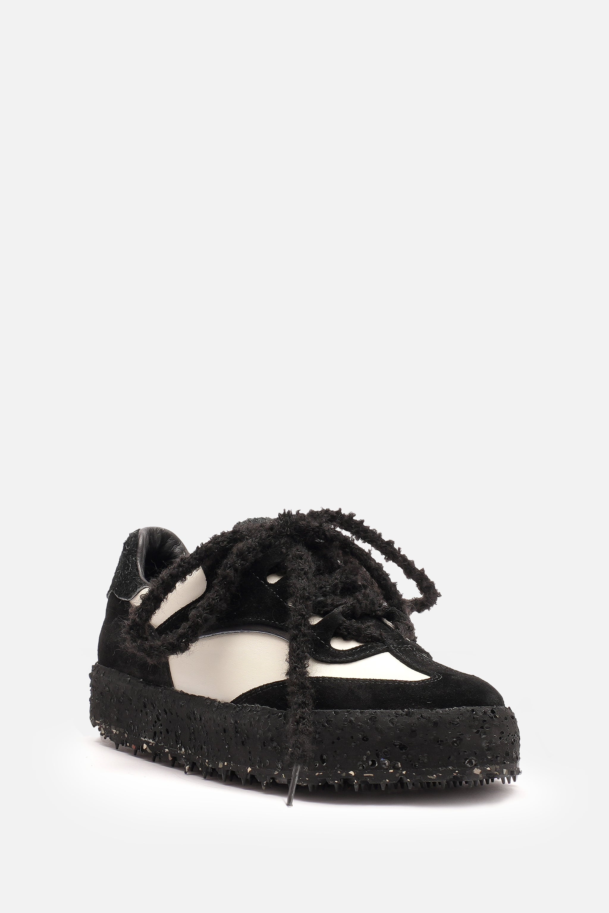 Rain Hakiki Deri Kadın Siyah Beyaz Ortopedik Fuspet Sneaker