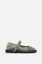 Chunky Hakiki Leopar Deri Gündelik Babet