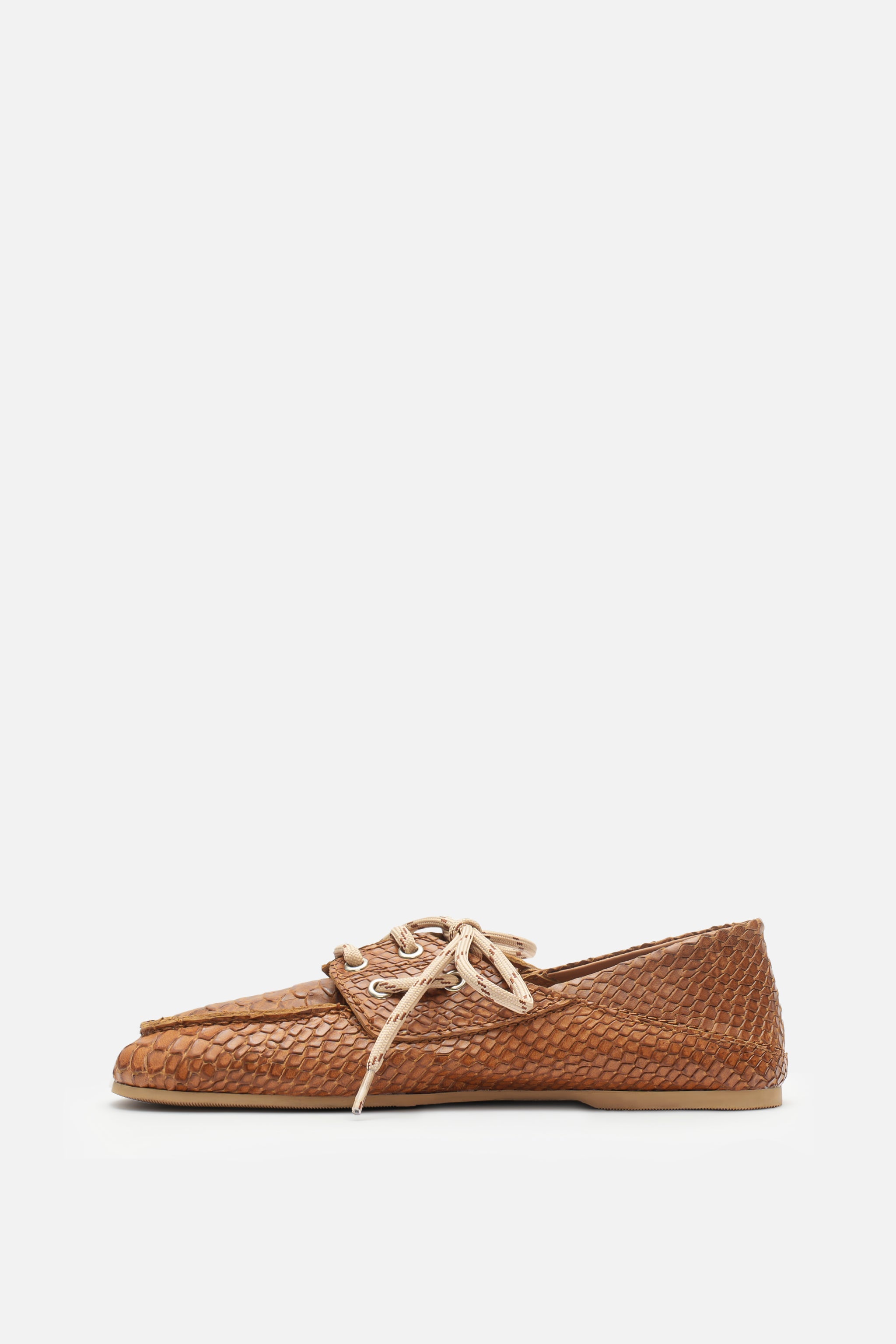 Croco Lace Up Hakiki Deri Tarçın Makosen
