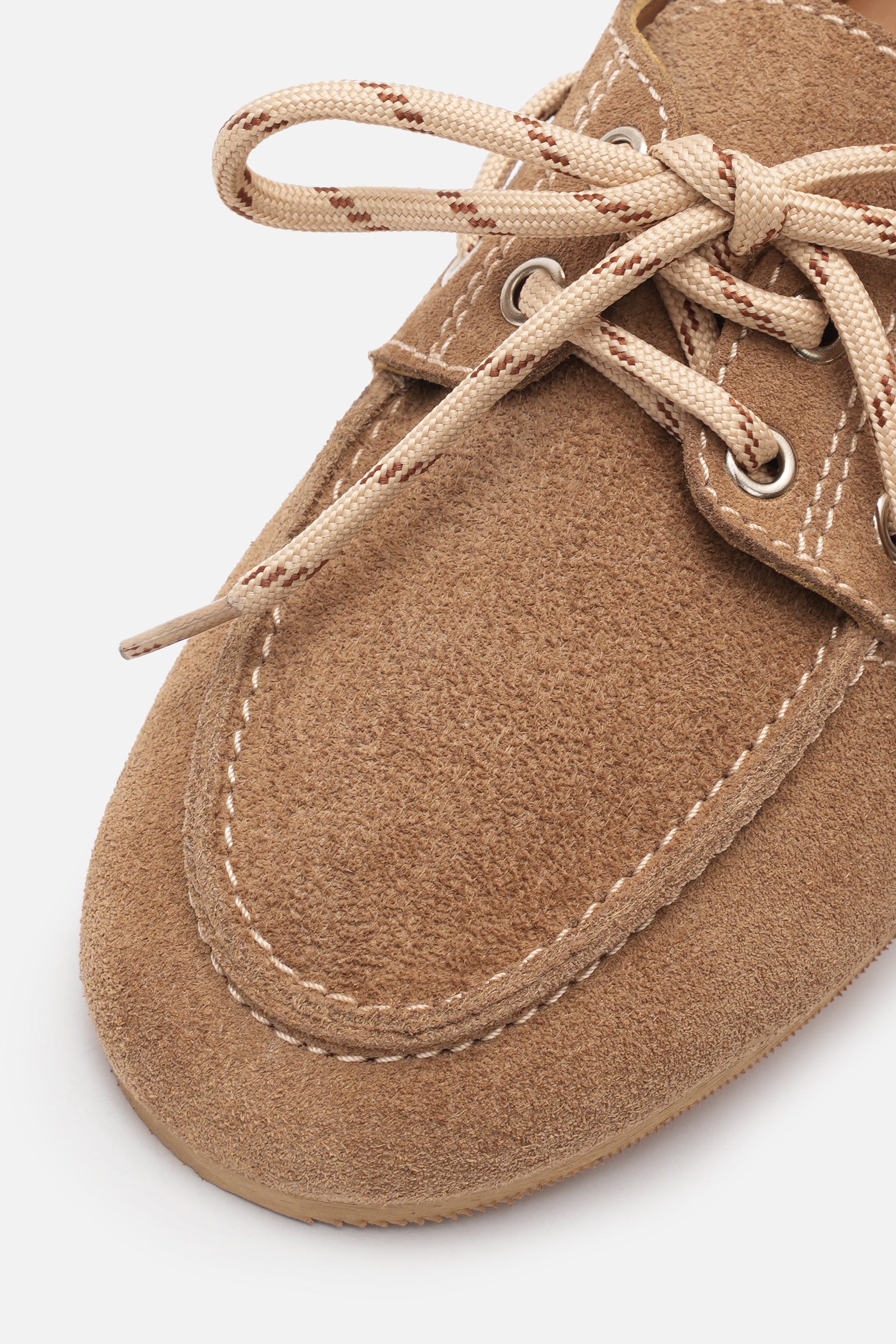 Croco Lace Up Hakiki Deri Bej Süet Makosen