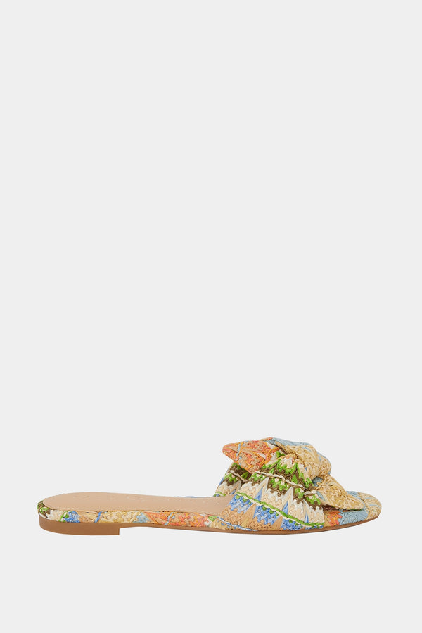The Halie Bow Kadın Naturel Multi Fiyonklu Terlik