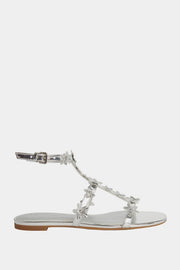 The Halie Gladiator Kadın Gümüş  Çiçekli Sandalet
