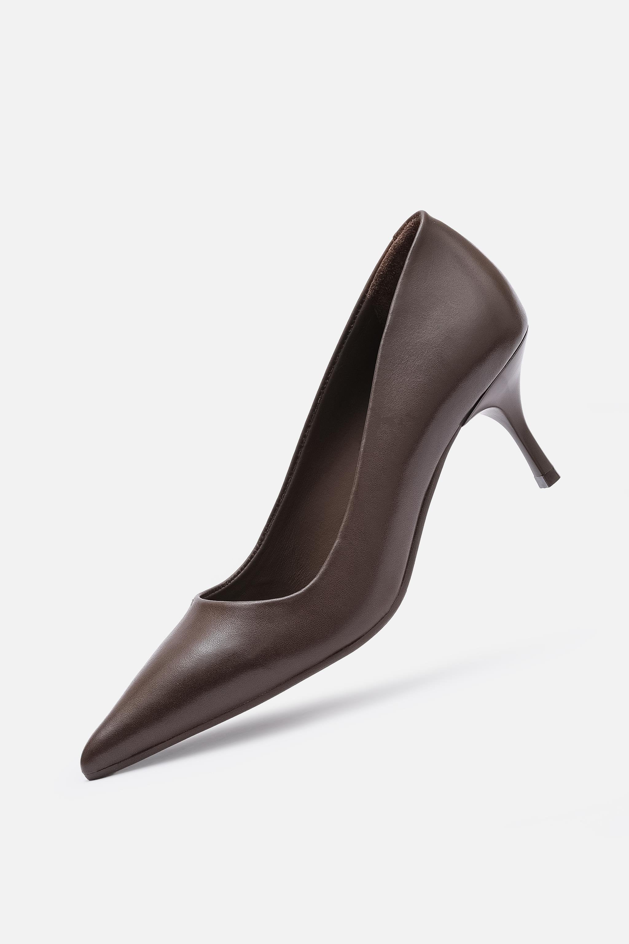 Classico Series Gerçek Dana Derisi Kahve Stiletto