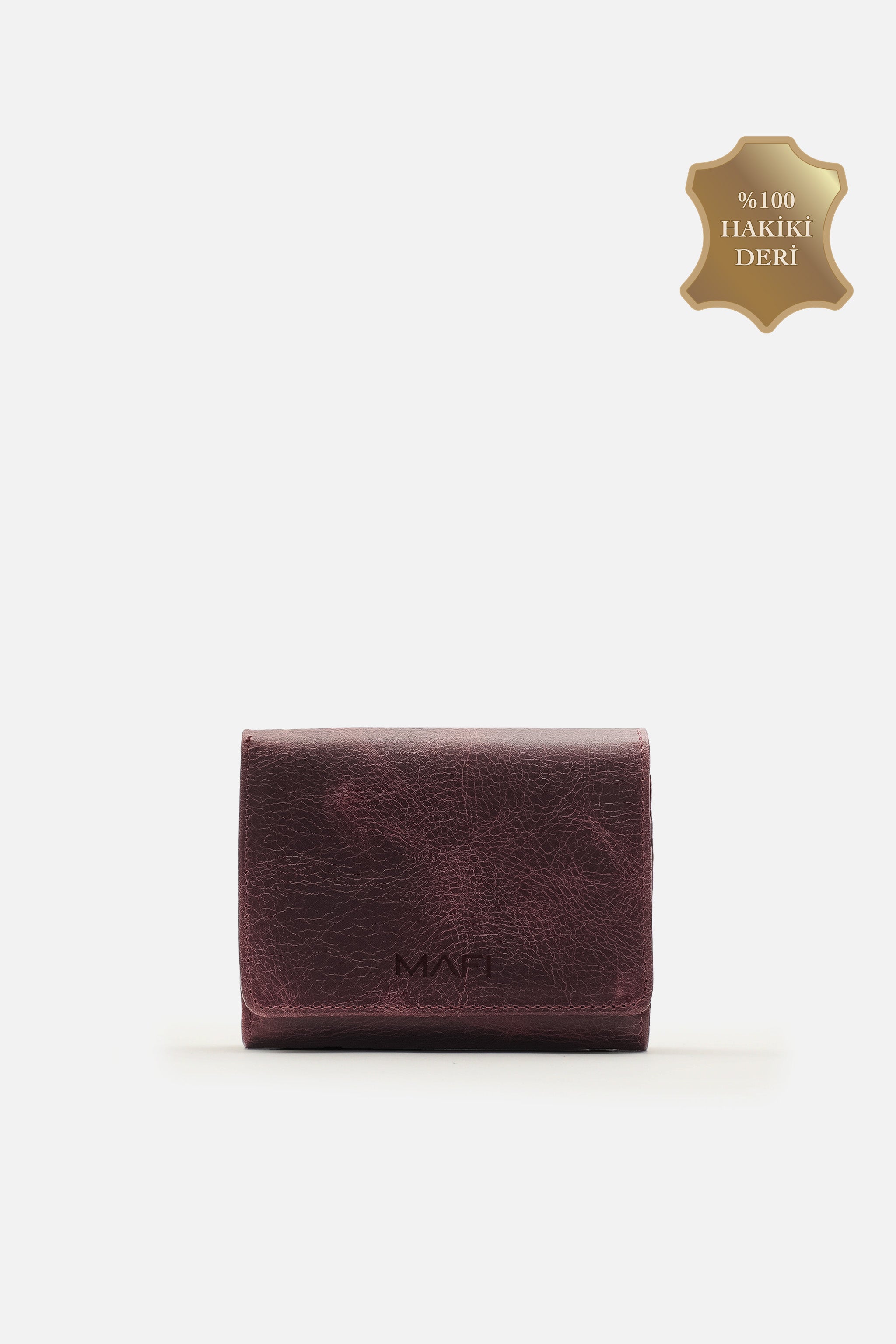%100 Gerçek Deri Magnetic Bordo Hakiki Deri Mıknatıslı Unisex Cüzdan –Zarif ve Güvenli Tasarım