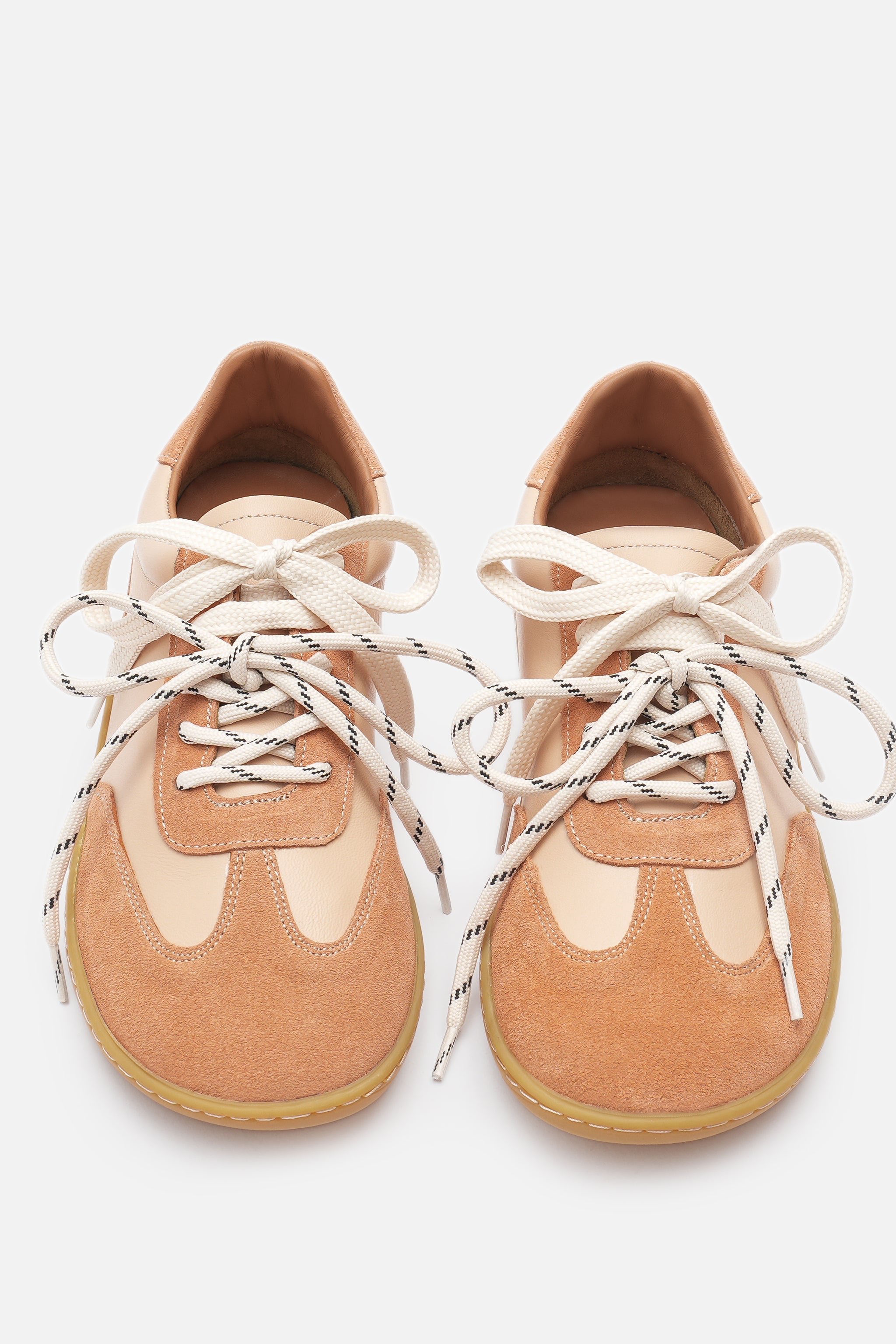 Miu Ballerina Kadın Çift Bağcıklı Hakiki Süet Deri Somon Sneaker