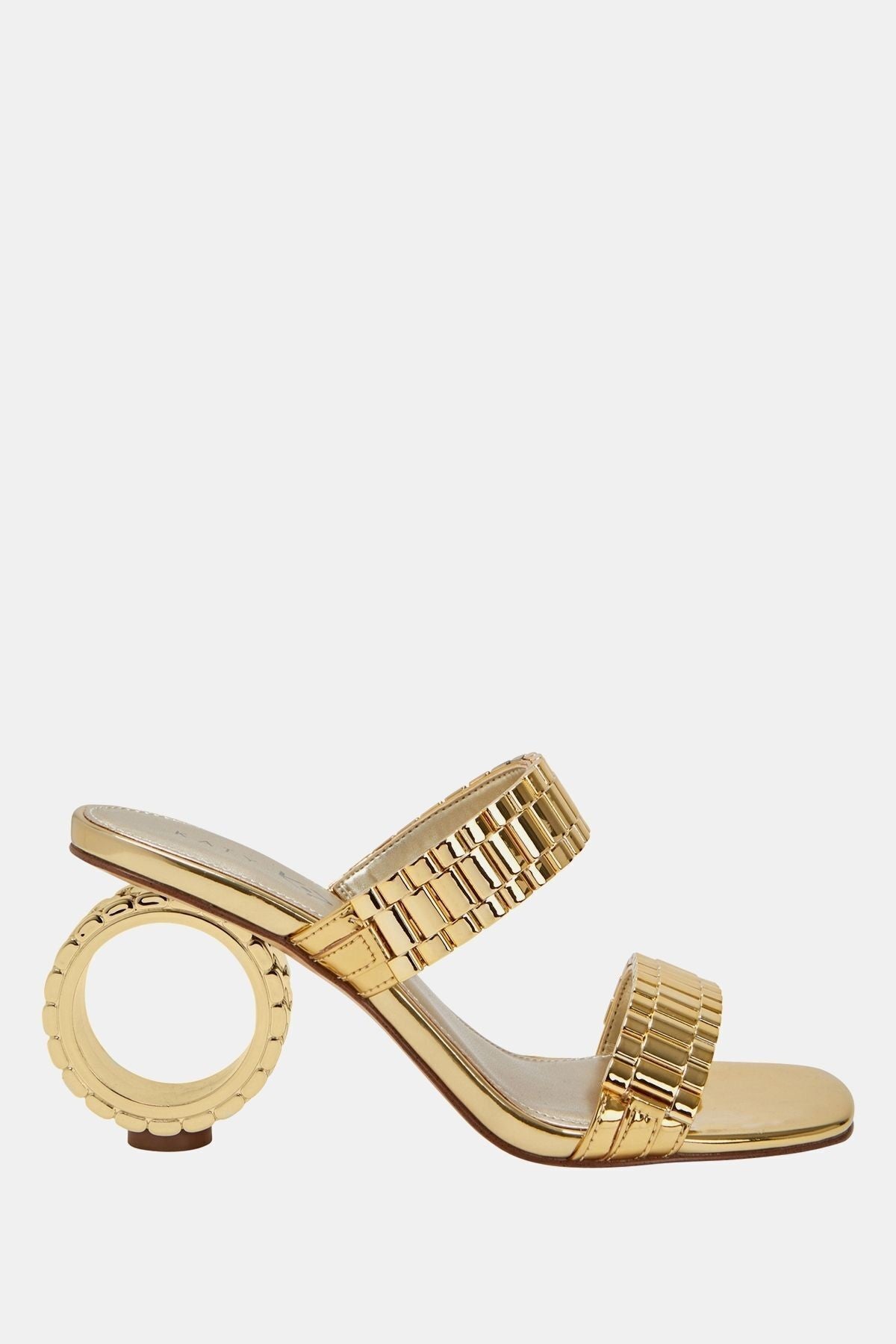 The Linksy Kadın Metalik Altın Roleks Topuklu Terlik