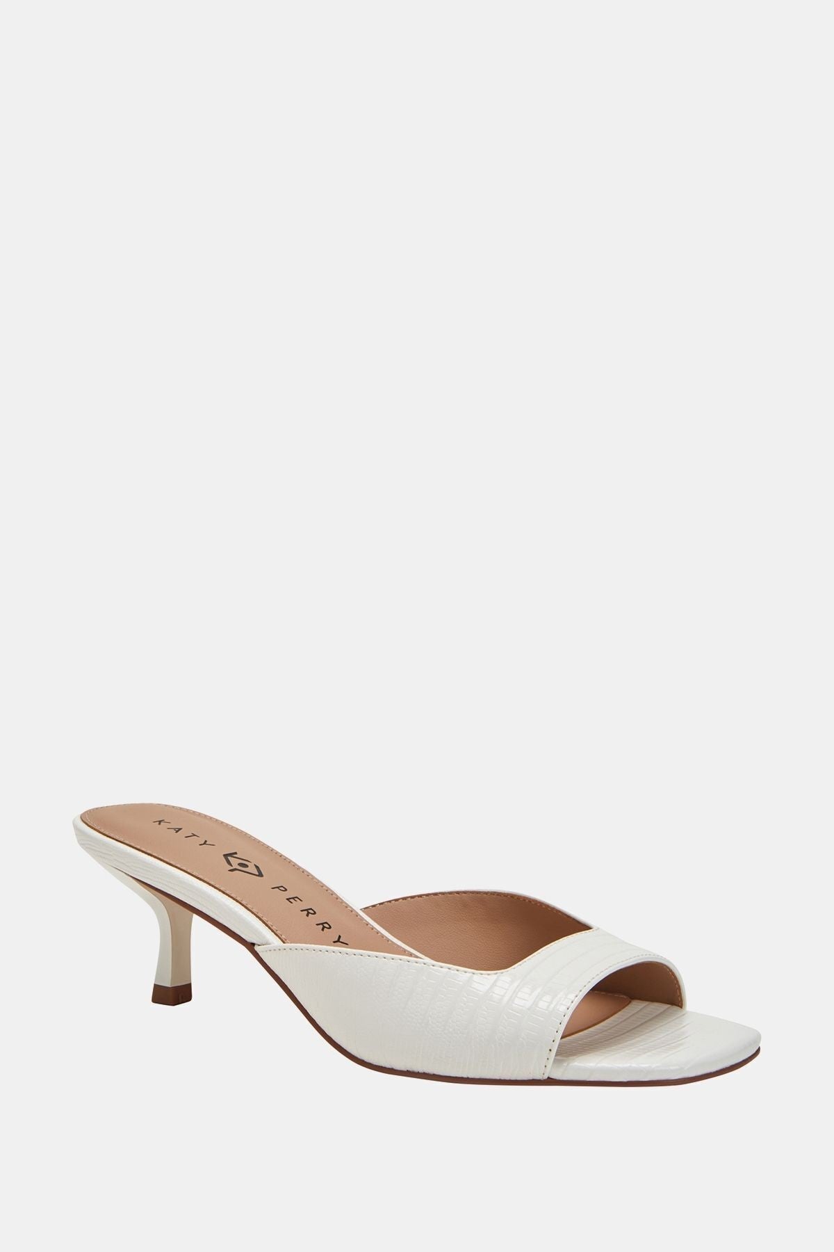 The Ladie Low Heel Kadın Beyaz Topuklu Terlik