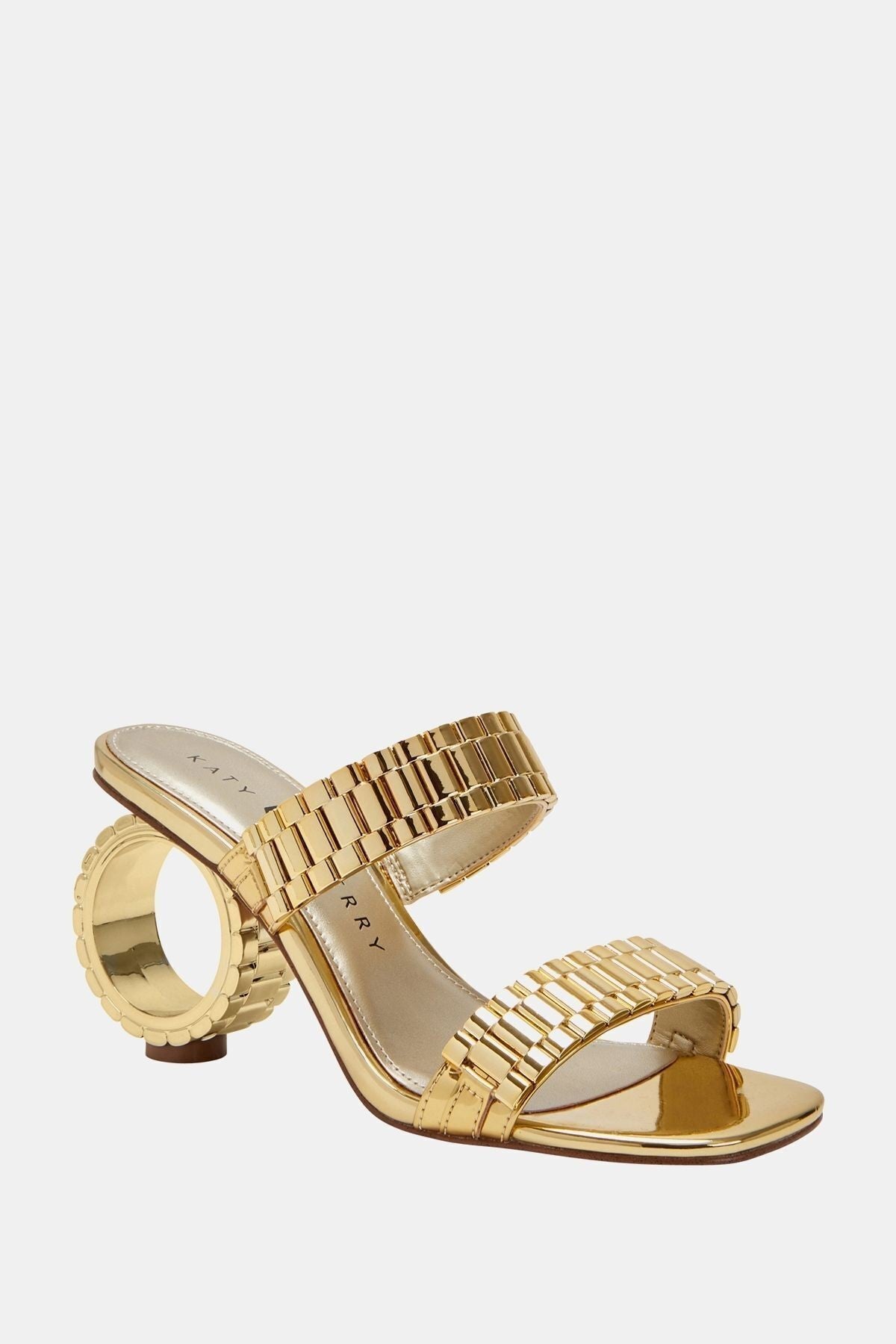 The Linksy Kadın Metalik Altın Roleks Topuklu Terlik