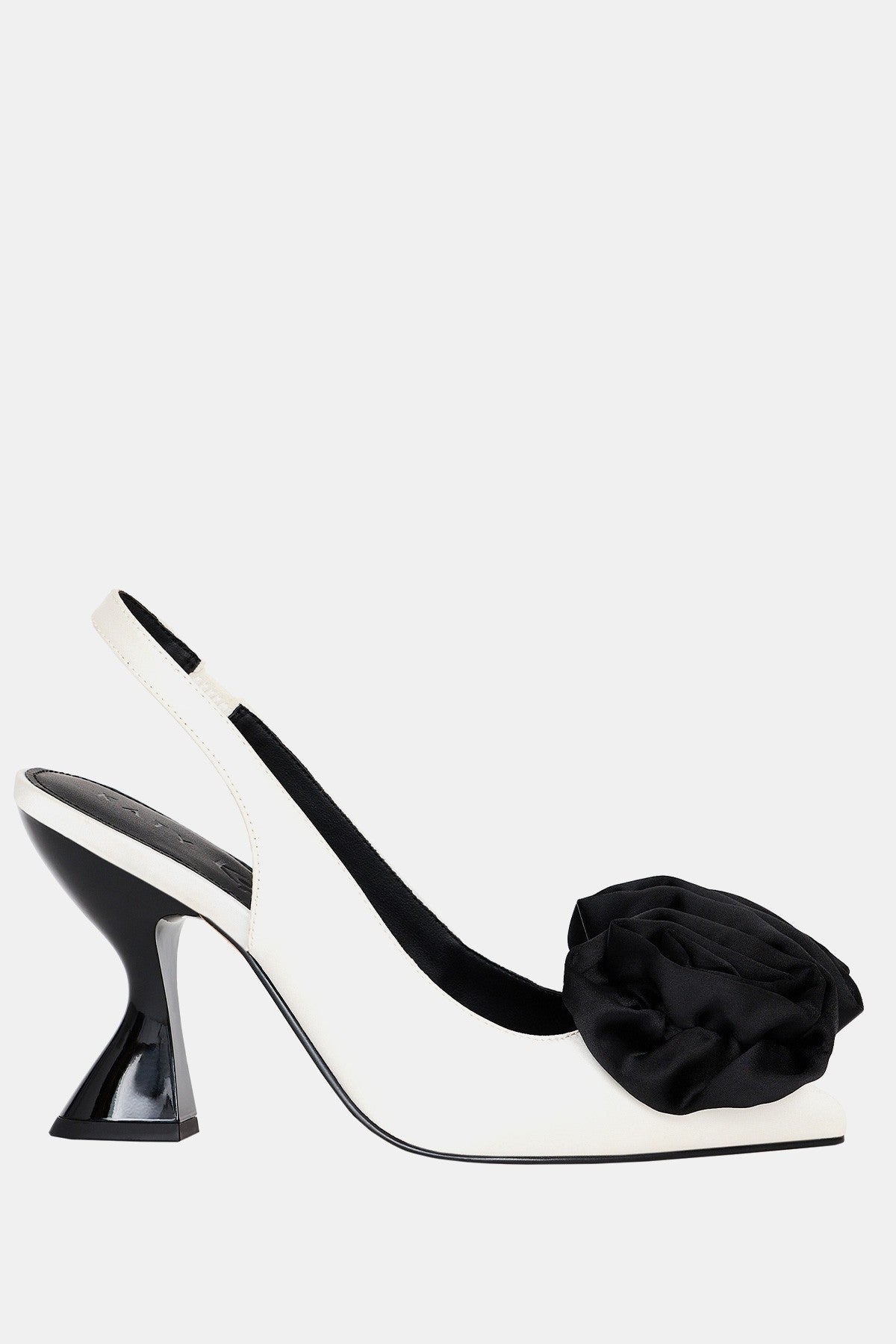 The Laterr Hıgh Kadın Siyah-Beyaz Çiçek Detaylı Topuklu Ayakkabı