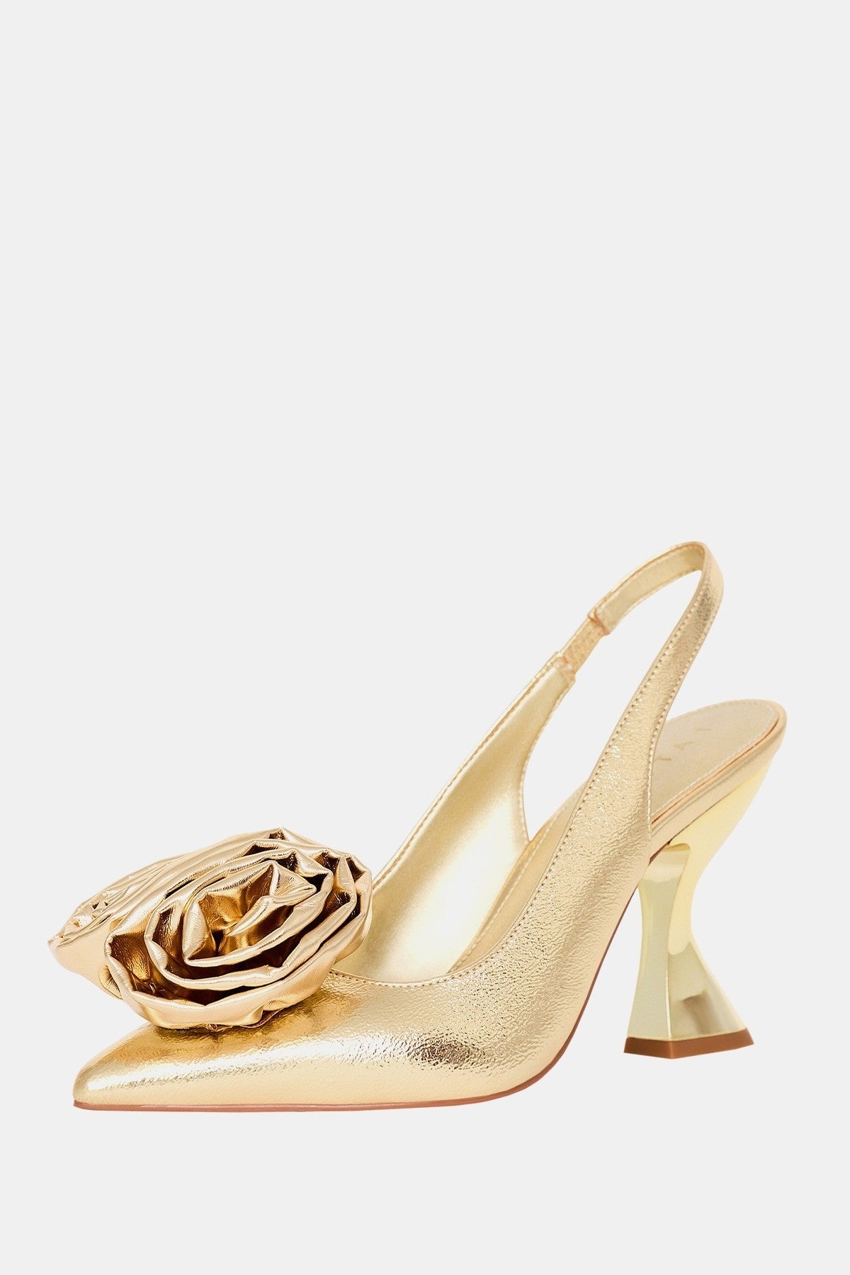 The Laterr Hıgh Kadın Altın Çiçek Detaylı Topuklu Ayakkabı