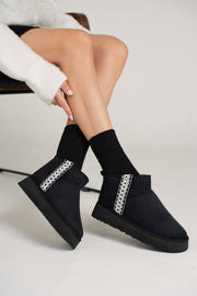 Mellow Siyah Şerit Detaylı Kadın Bot