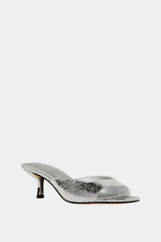 The Ladie Low Heel Kadın Gümüş Topuklu Terlik