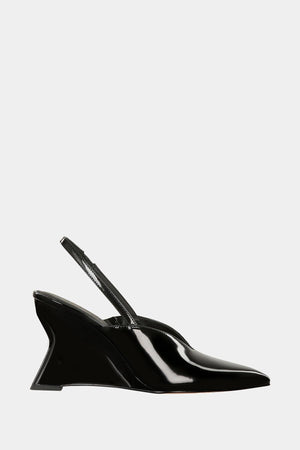 The Trendygurl Slingback Wedge Kadın Siyah Dolgu Topuk Sandalet