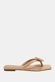 The Camie Shell Kadın Naturel İstiridye Taşlı Terlik