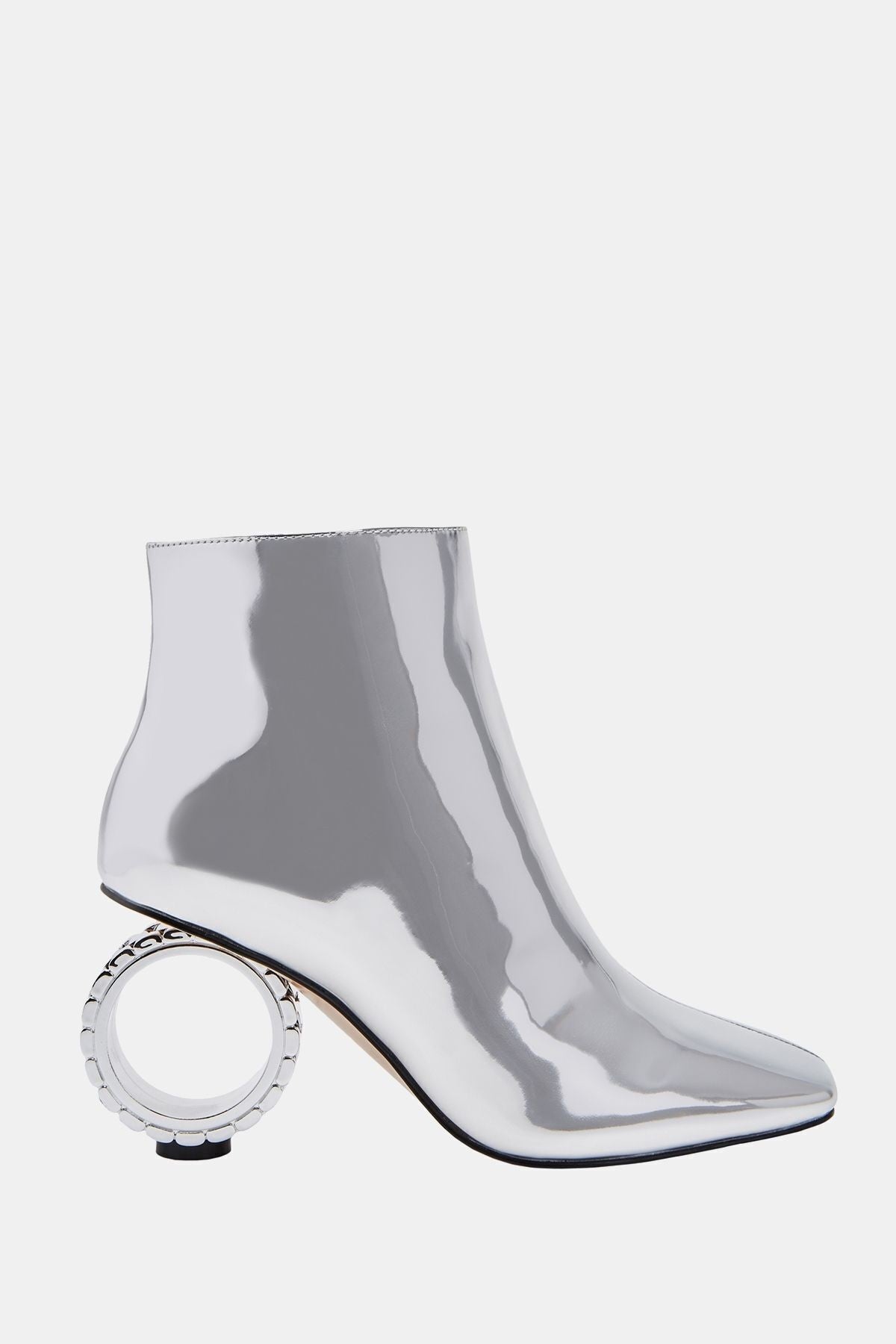 The Linksy Kadın Ayna Gümüş Roleks Topuklu Bot