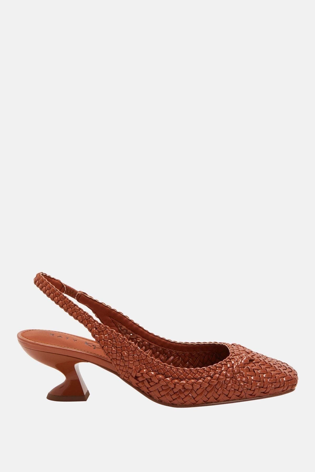 The Laterr Woven Damen Braune Bast-Schuhe mit Metallabsatz