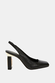 حذاء نسائي بكعب مجوف أسود The Hollow Heel