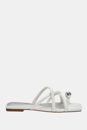 The Camie Kadın Beyaz Taşlı Terlik