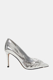 The Revival Bow Kadın Gümüş Kurdela Topuklu Ayakkabı