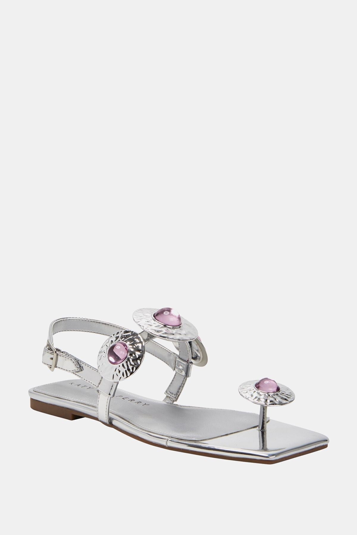 The Camie Stone Kadın Gümüş Taşlı Sandalet