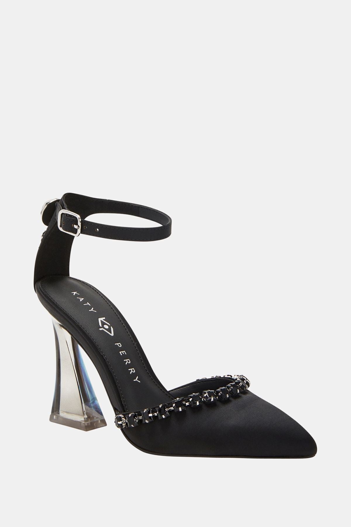 The Lookerr Kadın Siyah Taşlı Şeffaf Topuklu Ayakkabı
