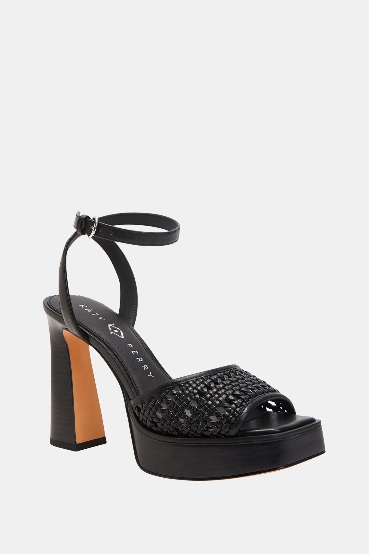 The Steady Ankle Strap Kadın Siyah Hasır Topuklu Sandalet