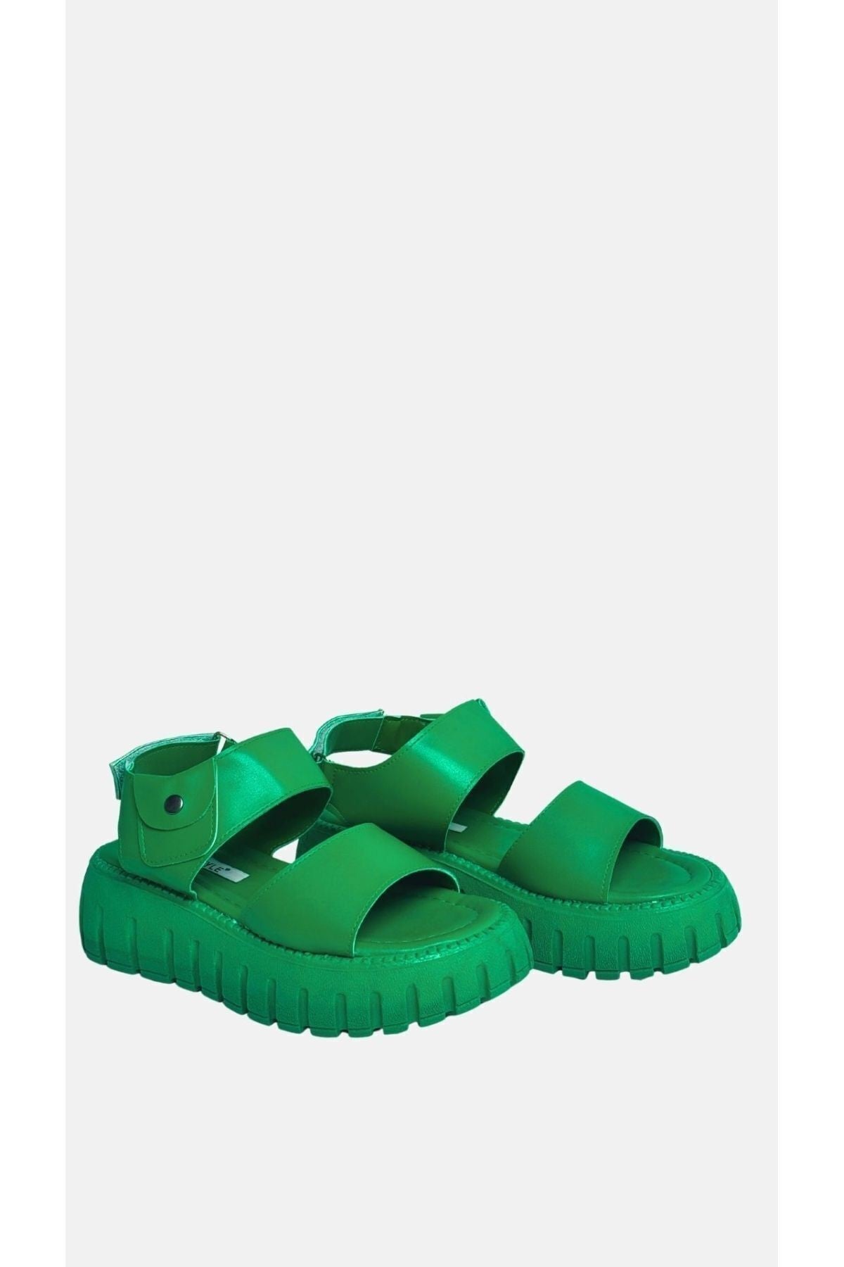 Spring Damen Grüne Riemchensandalen