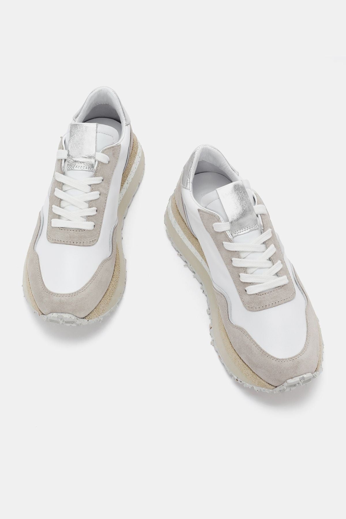 Lessa Kadın Kum Gümüş Gerçek Süet Deri Sneaker