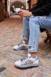 Zuma Eskitme Taban Beyaz/gümüş Kadın Sneaker