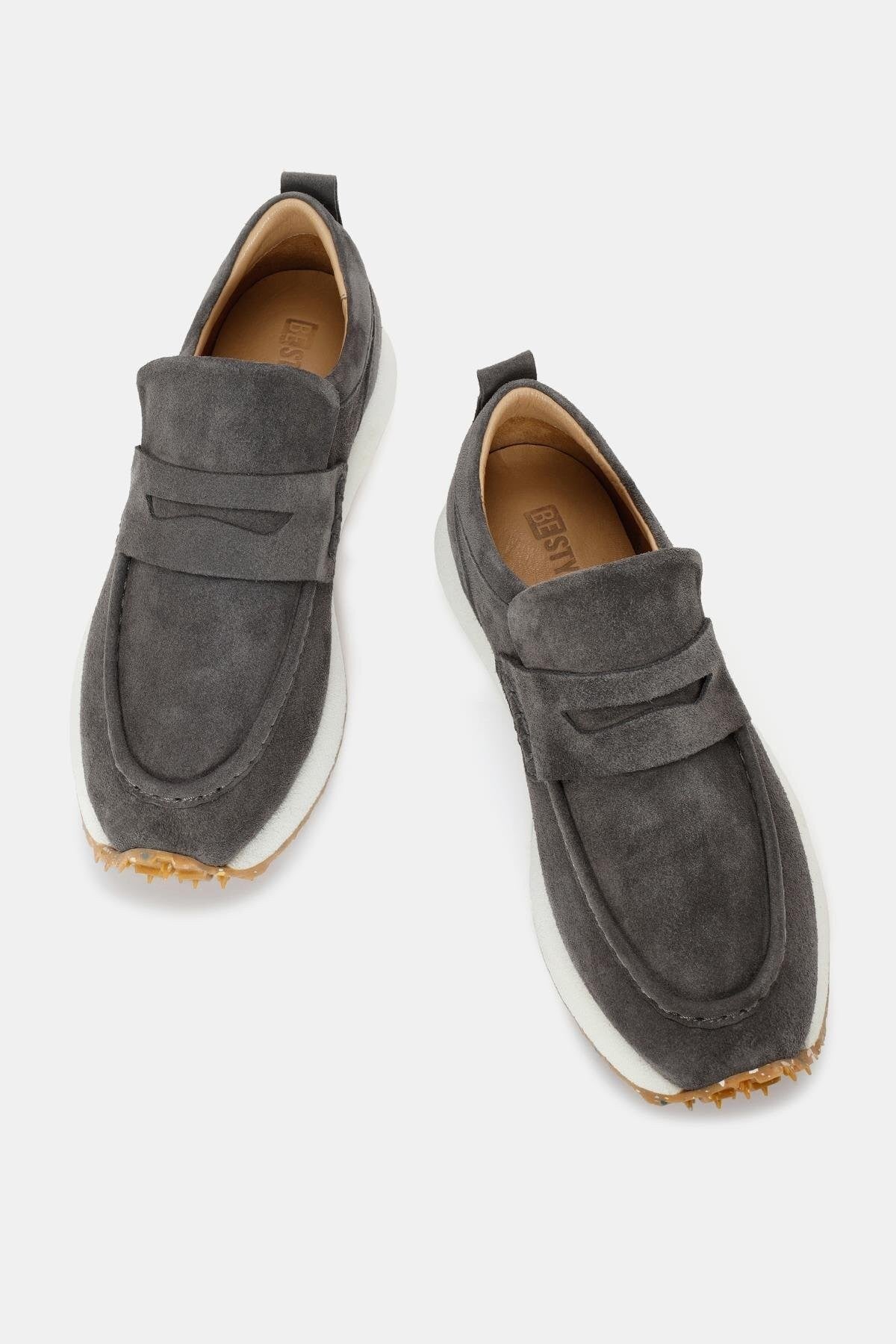 حذاء رياضي Troy Unisex من الجلد الشمواه الأصلي باللون الرمادي الداكن